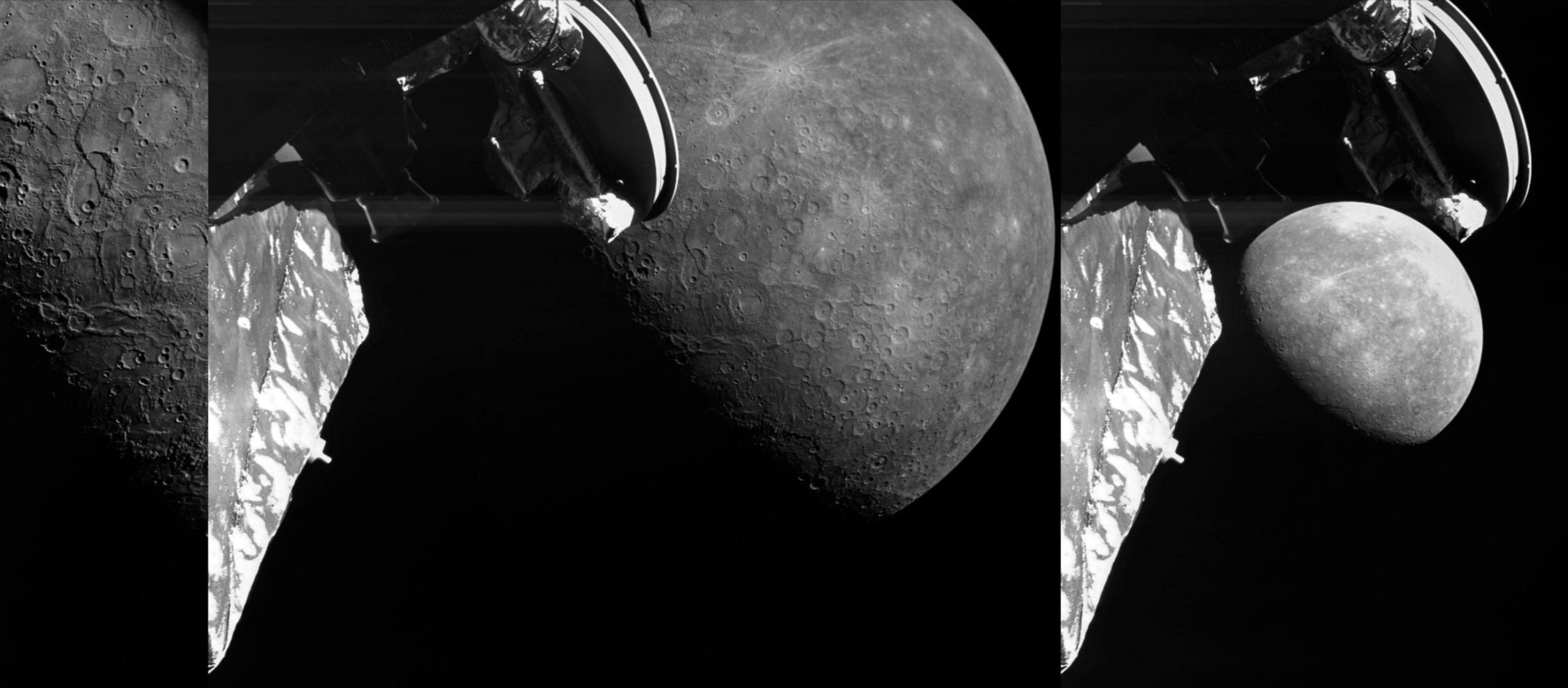 BepiColombo’s photographs of Mercury. Credit: ESA/BepiColombo/MTM, CC BY-SA 3.0 IGO.