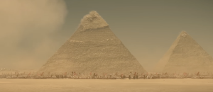 Did Napoleon really shoot at the pyramids at Giza? A screenshot from the trailer Napoleon. Image Credit: Youtube.