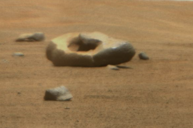 Unusual rock photographed by Perseverance on Mars