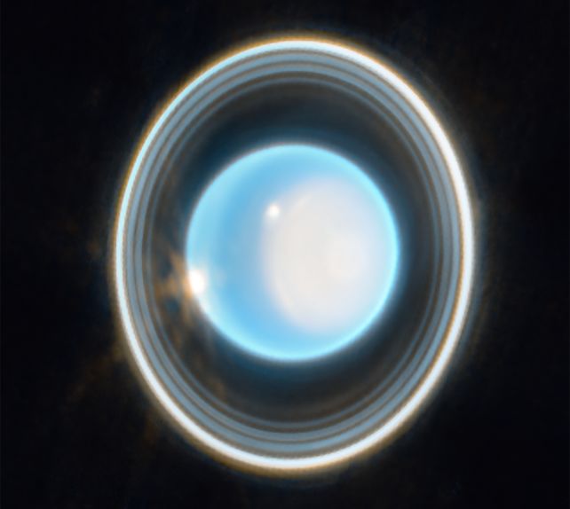 Uranus as seen by Webb. Credit: JWST. (NASA, ESA, CSA, STScI).