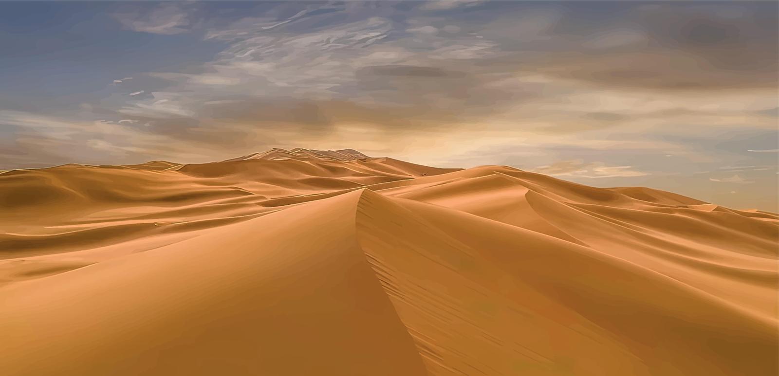 An illustration of sand and desert