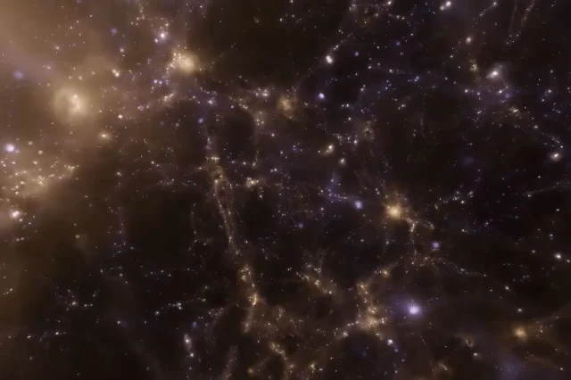 An illustration of dark matter in space.