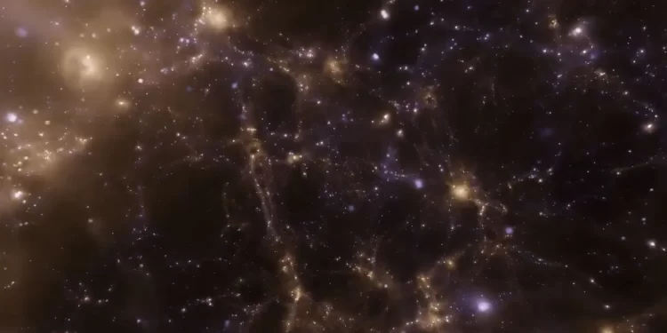 An illustration of dark matter in space.