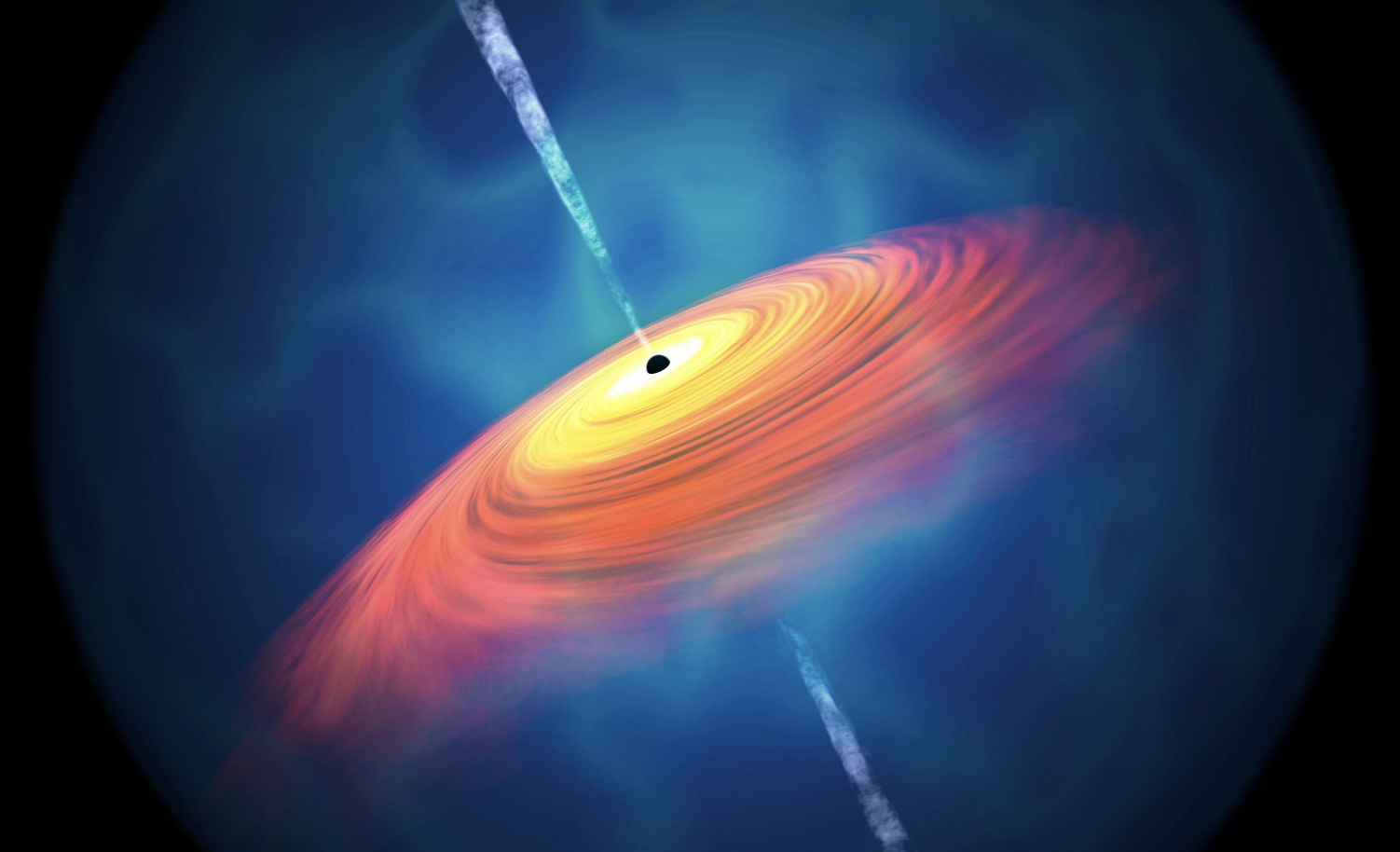 Illustration of a supermassive black hole