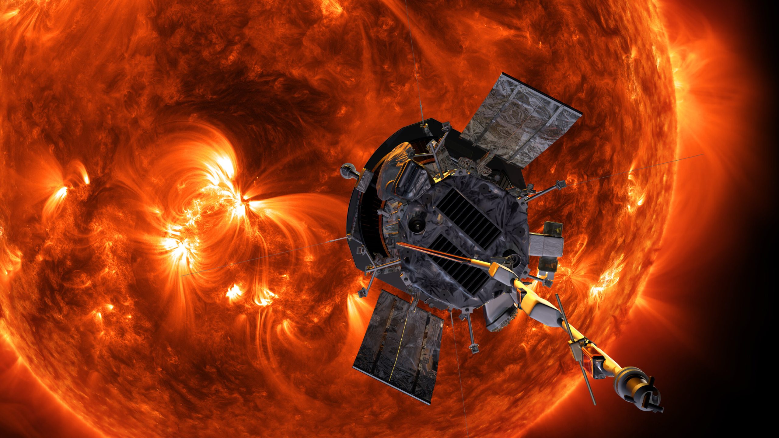 An illustration of the parker solar probe.