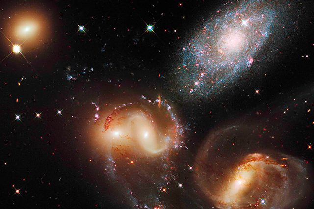 Stephan's Quintet Galaxies. Credit: NASA, ESA, and the Hubble SM4 ERO Team.