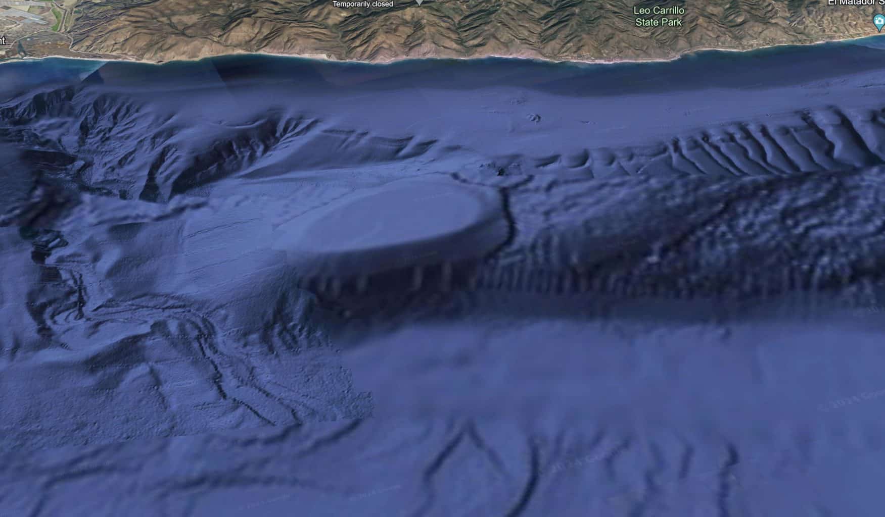 A google Earth image of the alleged base. Credit: Curiosmos- Google Earth.