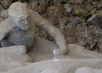The lost cities buried beneath volcanic rock. An example of the so-called plaster casts of Pompeii.