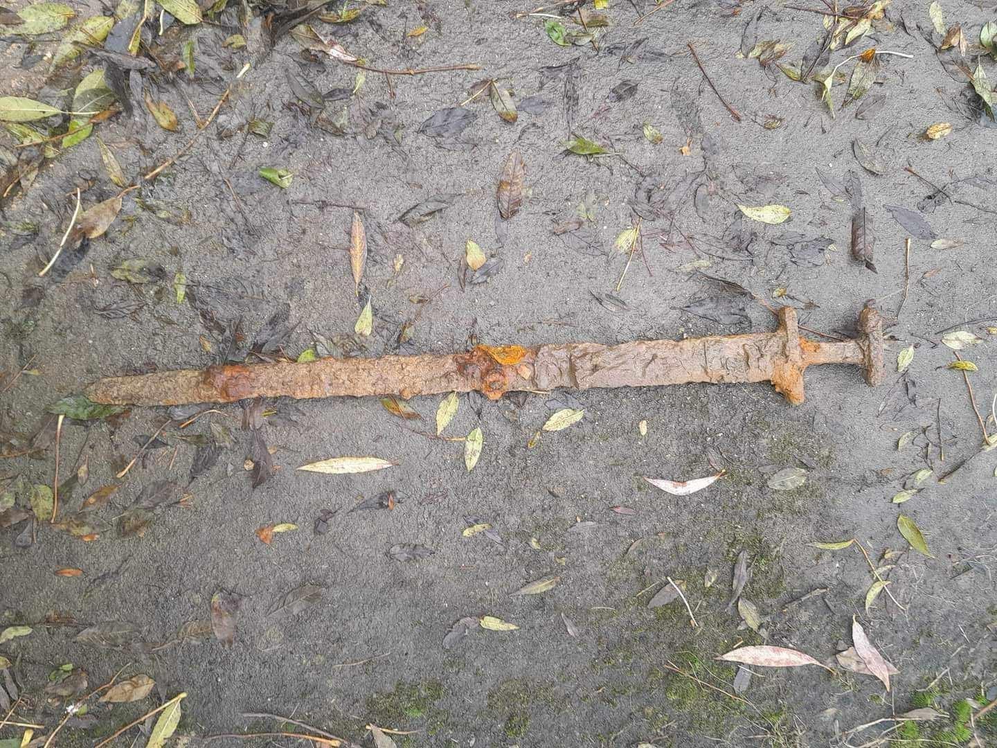 Man Finds Intact Viking Sword at the Bottom of a River. Credit: Trevor Penny.