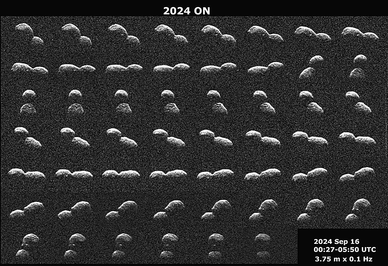 A composition of images showing Near-Earth asteroid 2024 ON. Credit: NASA/JPL.