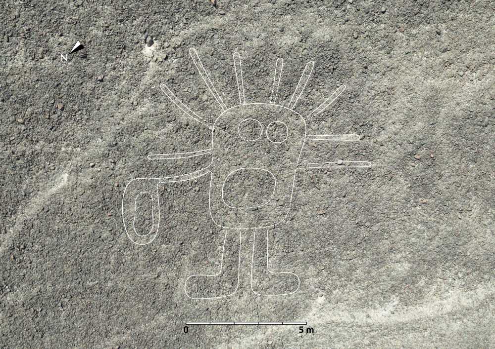 Enhanced image of the "humanoid" geoglyph (Credit: Sakai et al.).