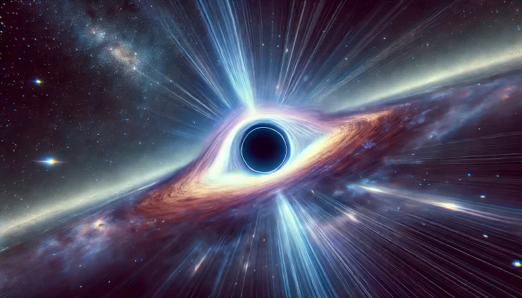 An illustration of a powerful black hole. Curiosmos.