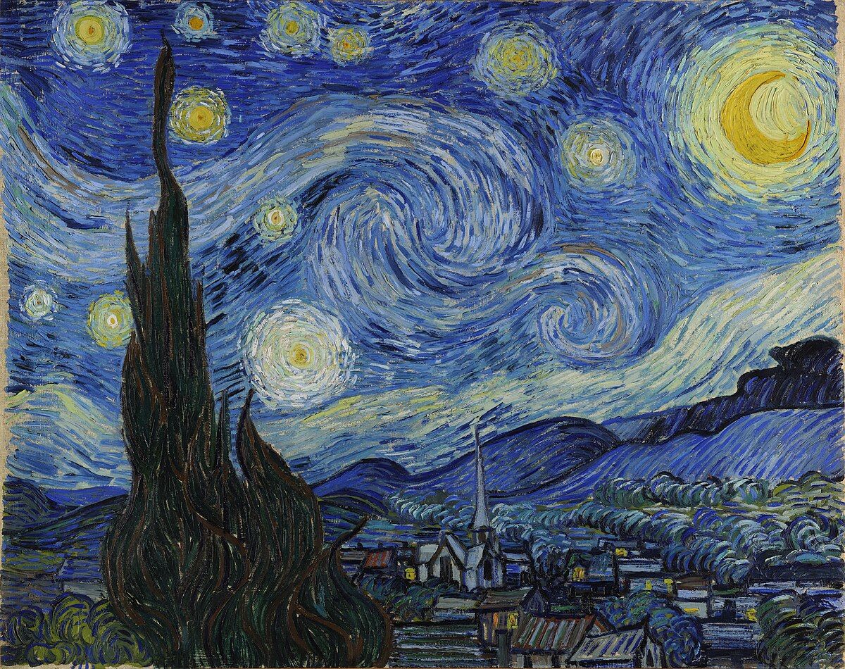 Starry Night by Van Gogh. Wikimedia commons.