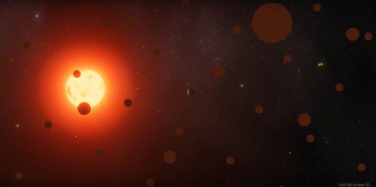 Zaslon animacije prikazuje kako Swarming Proxima Centauri prilazi Proxima b. Zasluge: i4is/Interstellar Initiatives