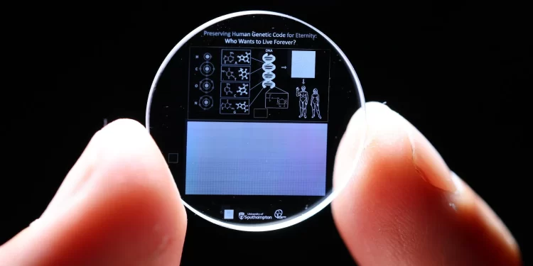 The memory crystal, developed by the University of Southampton, holds the Guinness World Record for being the most durable digital storage medium.