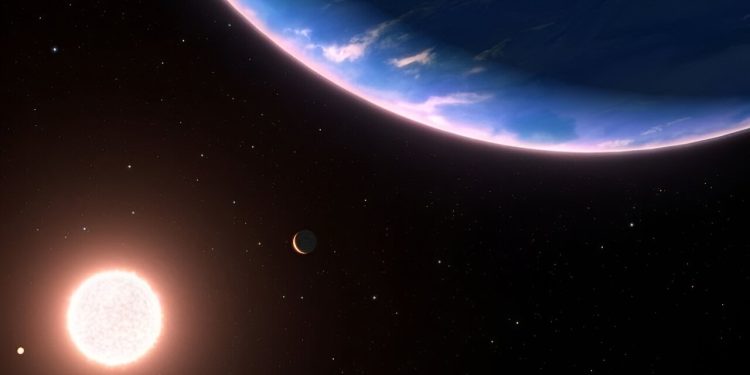 Illustration of the exoplanet. Credit: NASA, ESA, Leah Hustak (STSCI), Ralf Crawford (STSCI).