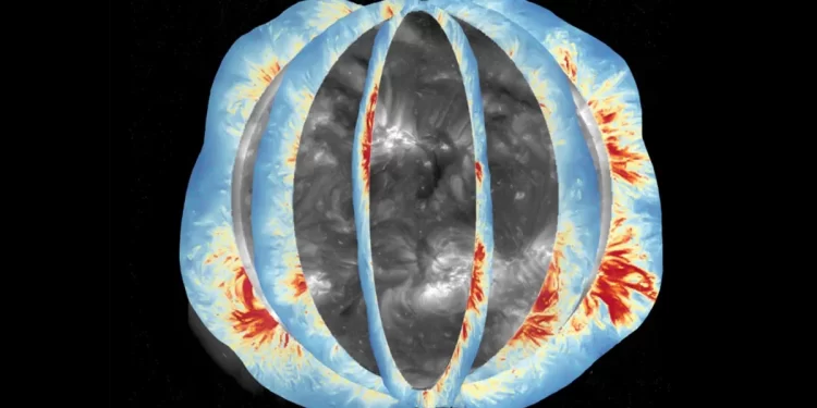 The newly developed observatory is capable of continuously mapping the magnetic field of the Sun's corona, even as the Sun completes its rotation. Image courtesy of Zihao Yang.