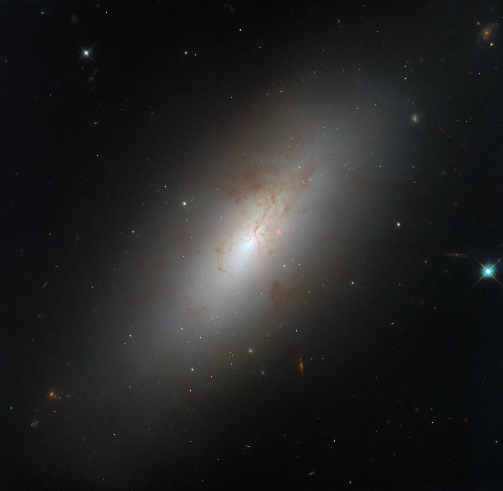 This stunning image from the NASA/ESA Hubble Space Telescope showcases the galaxy NGC 4694. Image credit: ESA/Hubble & NASA, D. Thilker.