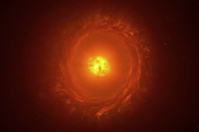 Artist’s impression of the dying star WOH G64. Image Credit: ESO/K. Ohnaka et al.