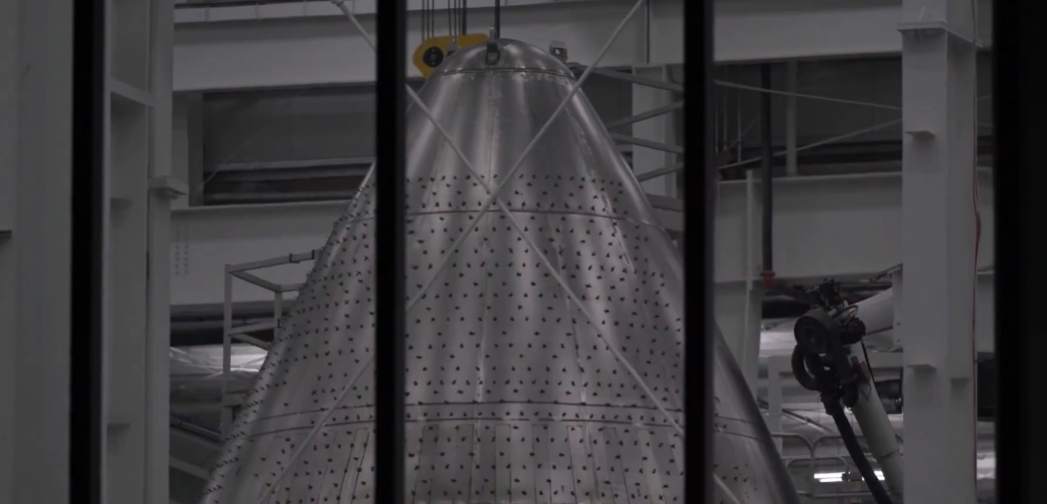 A Robot Welds SpaceX’s Starship Nosecone as Preparations for January’s Major Test Begin. Credit: NSF.