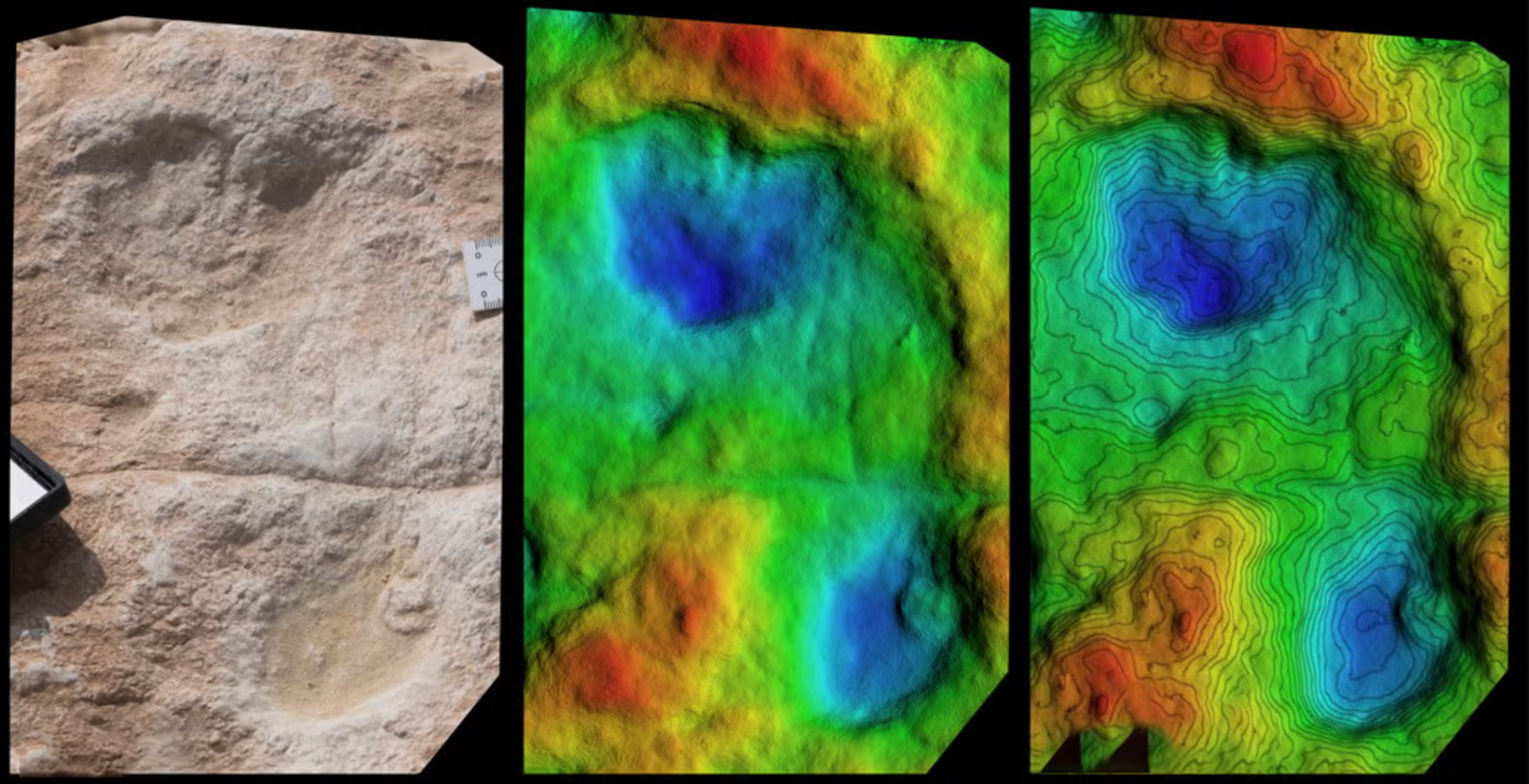 Ancient Human Footprints. Credit: Stewart et al./Science Advances.