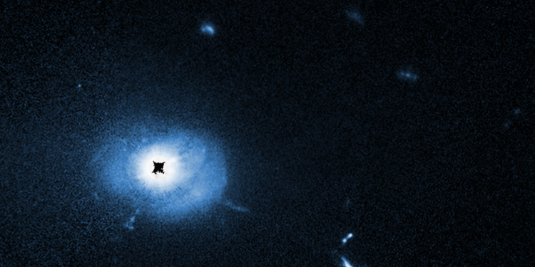 Hubble view of Quasar. Credits: NASA, ESA, Bin Ren (Université Côte d’Azur/CNRS); Acknowledgment: John Bahcall (IAS); Image Processing: Joseph DePasquale (STScI).