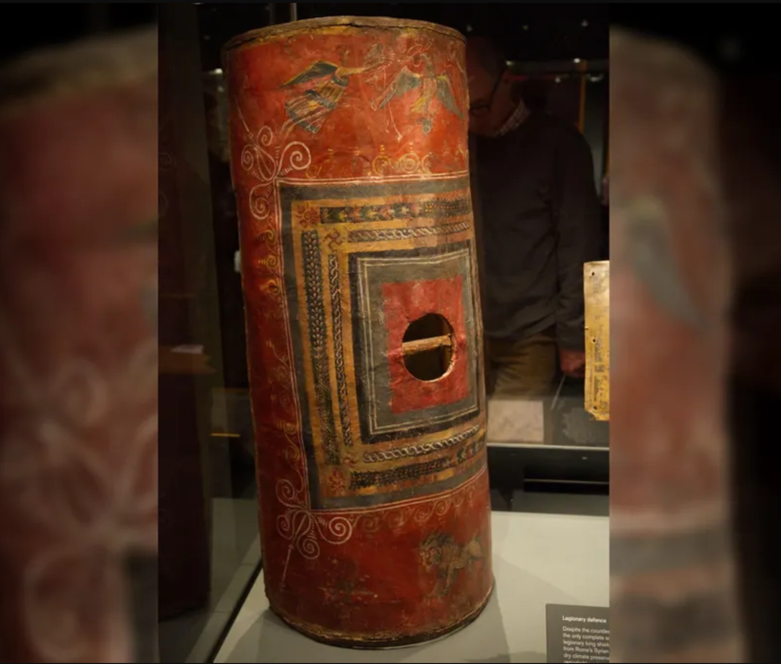 This is a Roman cutum, a 1,800-year-old shield that was likely dropped by a Roman soldier during battle. Credit: Yale University.