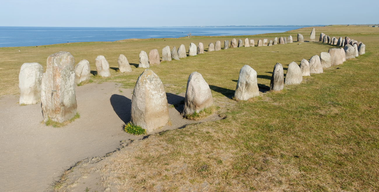 Ale’s Stones consists of 59 massive boulders arranged in the shape of a ship. Wikimedia Commons.