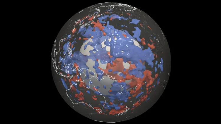 A new computer model offers a detailed visualization of colder regions within the Earth's mantle, providing fresh insights into its complex internal structure. Image Credit: Sebastian Noe / ETH Zurich.