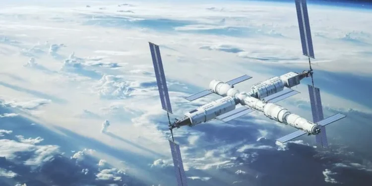 An illustration of the Tiangong space station.