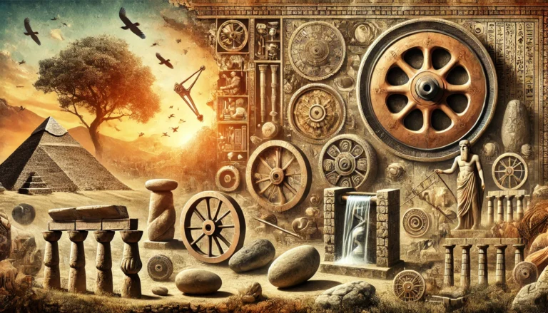 An illustration of different tools and inventions. Curiosmos.