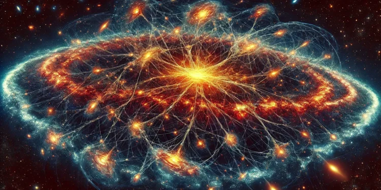 An illustration of a cosmic superstrucure. Curiosmos.