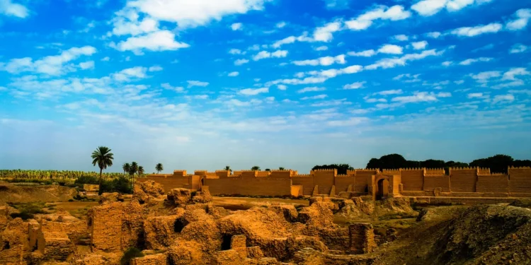 Panorama of Babylon ruins