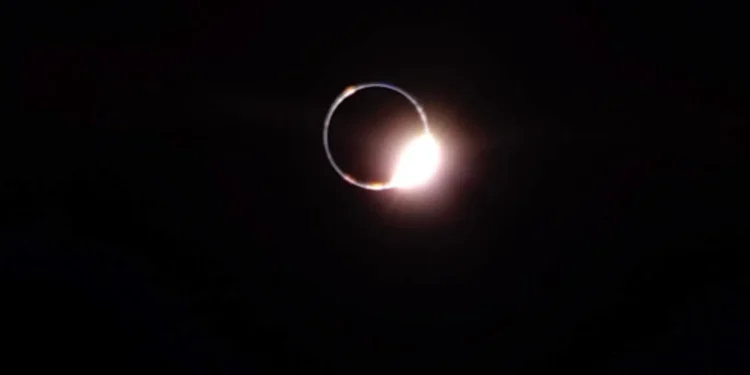 The solar eclipse captured from the Moon on March 14. Credit: Firefly Aerospace.