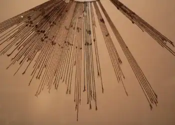 Inca quipu writing. An edxample of what Quipu look like. Wikimedia Commons.
