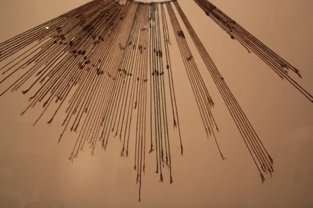 Inca quipu writing. An edxample of what Quipu look like. Wikimedia Commons.