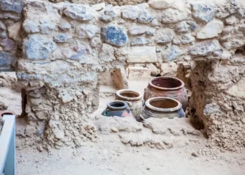 Lost cities buried beneath volcanic rock. Hre we have the remnants of Akrotiri.