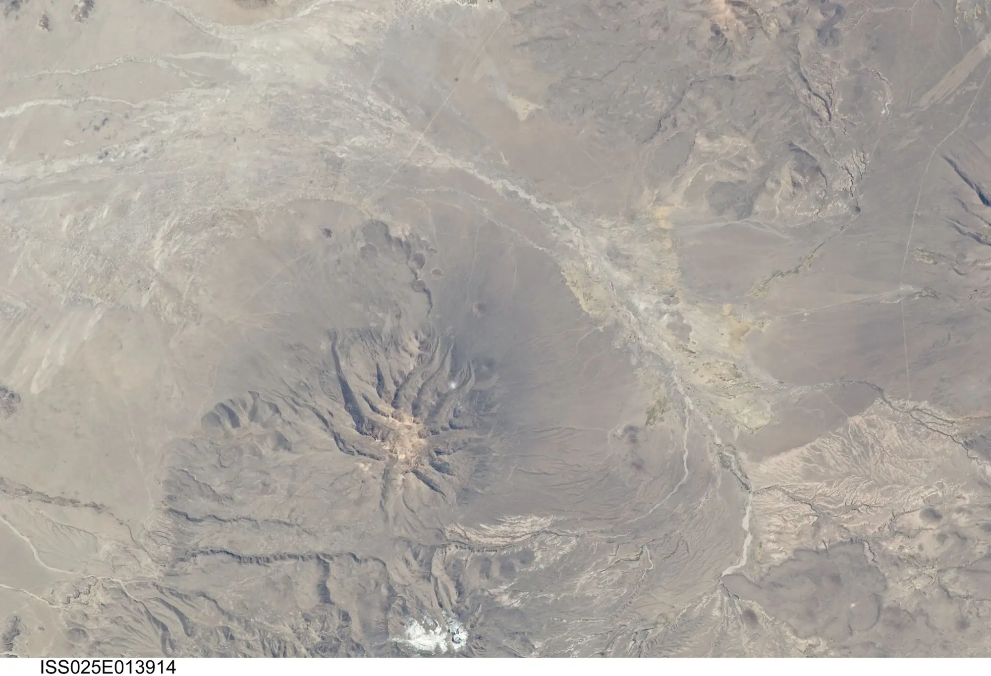 Aerial photo of the Sajama lines taken from the International Space Station. Credit NASA. 