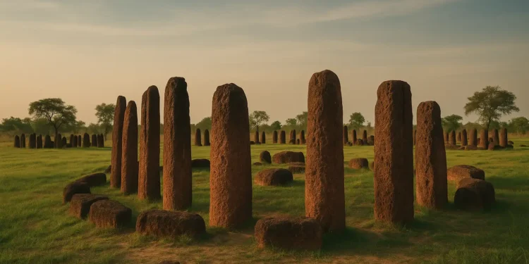 The ancient stone rings that predate writing. An illustraton of the so-called Senegambian stone circles. Curiosmos.