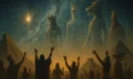 An illustration of the gods who descended from the stars.