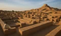 An illustration of the lost desert city of Loulan.