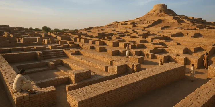 An illustration of the lost desert city of Loulan.
