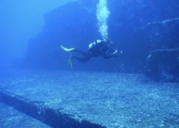 This is Yonaguni, the underwater structure off the coast of Japan. Credit: Wikimedia Commons.