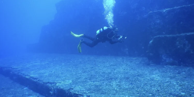This is Yonaguni, the underwater structure off the coast of Japan. Credit: Wikimedia Commons.