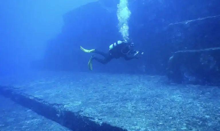 This is Yonaguni, the underwater structure off the coast of Japan. Credit: Wikimedia Commons.