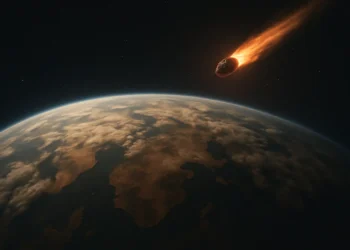 Why some scientists now think Earth was seeded by life. An illustration of an asteroid impacting early Earth.