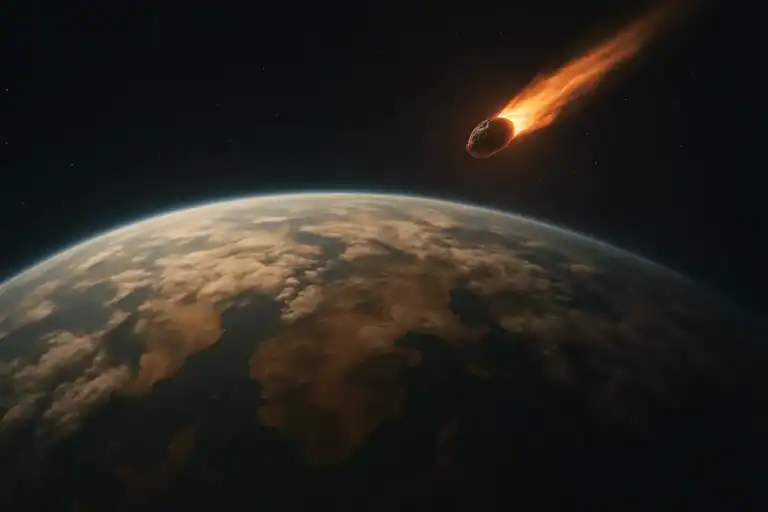 Why some scientists now think Earth was seeded by life. An illustration of an asteroid impacting early Earth.