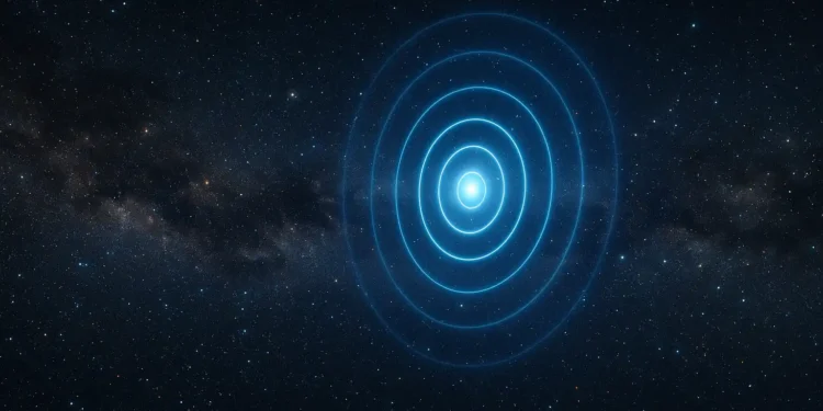 An illustration of an repeating space signal coming from deep space.