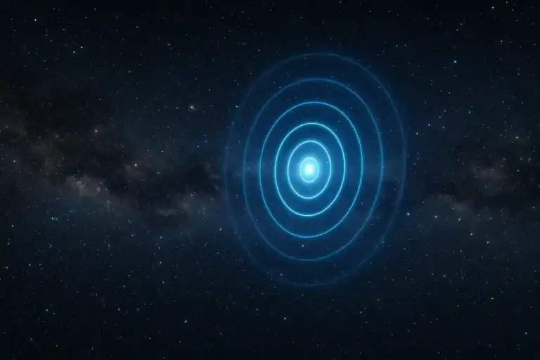 An illustration of an repeating space signal coming from deep space.