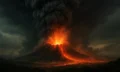 The vanished supervolcano that may have changed human history. An illustration of the eruption.